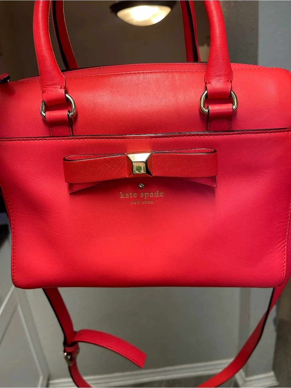 kate spade Red Bow Satchel with Detachable Strap